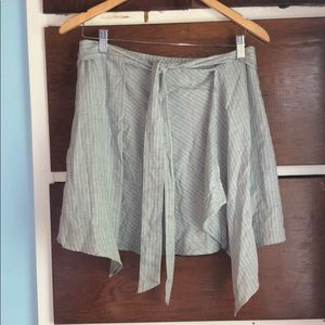 Pinstripe wrap skirt